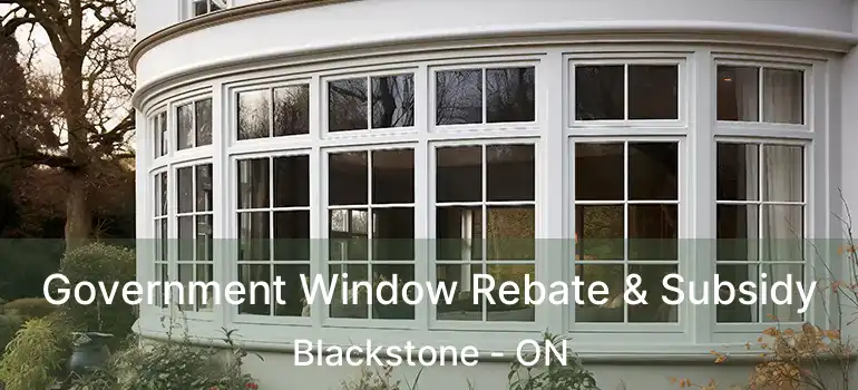  Government Window Rebate & Subsidy Blackstone - ON